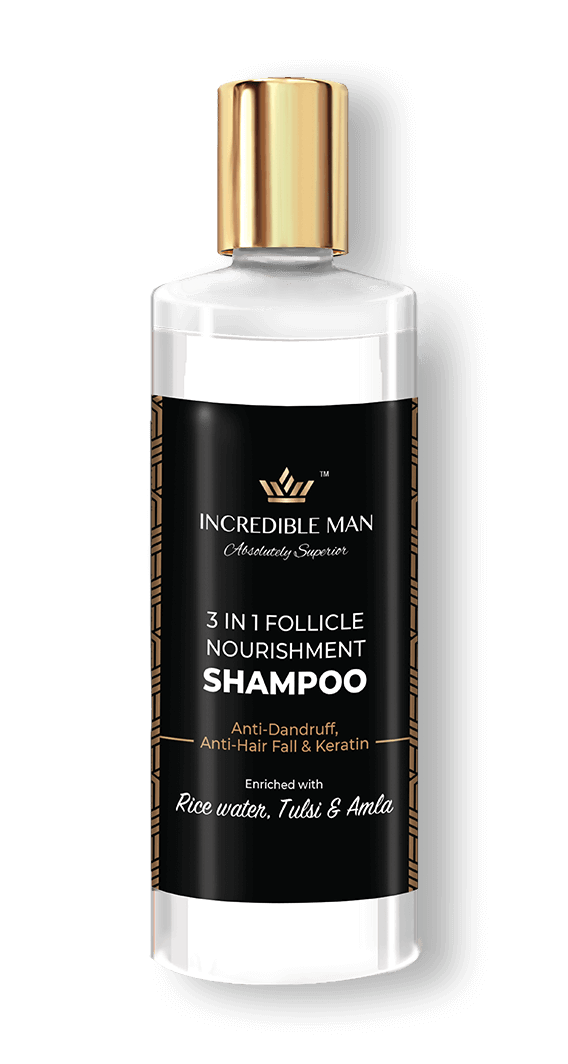 Incredible Man Keratin Shampoo For Hair Growth & Damage Repair - Rice Water, Amla and Tulsi (200ml)
