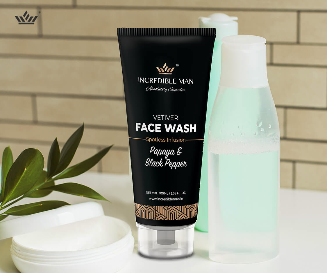 Buy Incredible Man Papaya & Black Pepper Face Wash for Skin Brightening(100ml) - Reduce dark spots, blemishes, and scars.